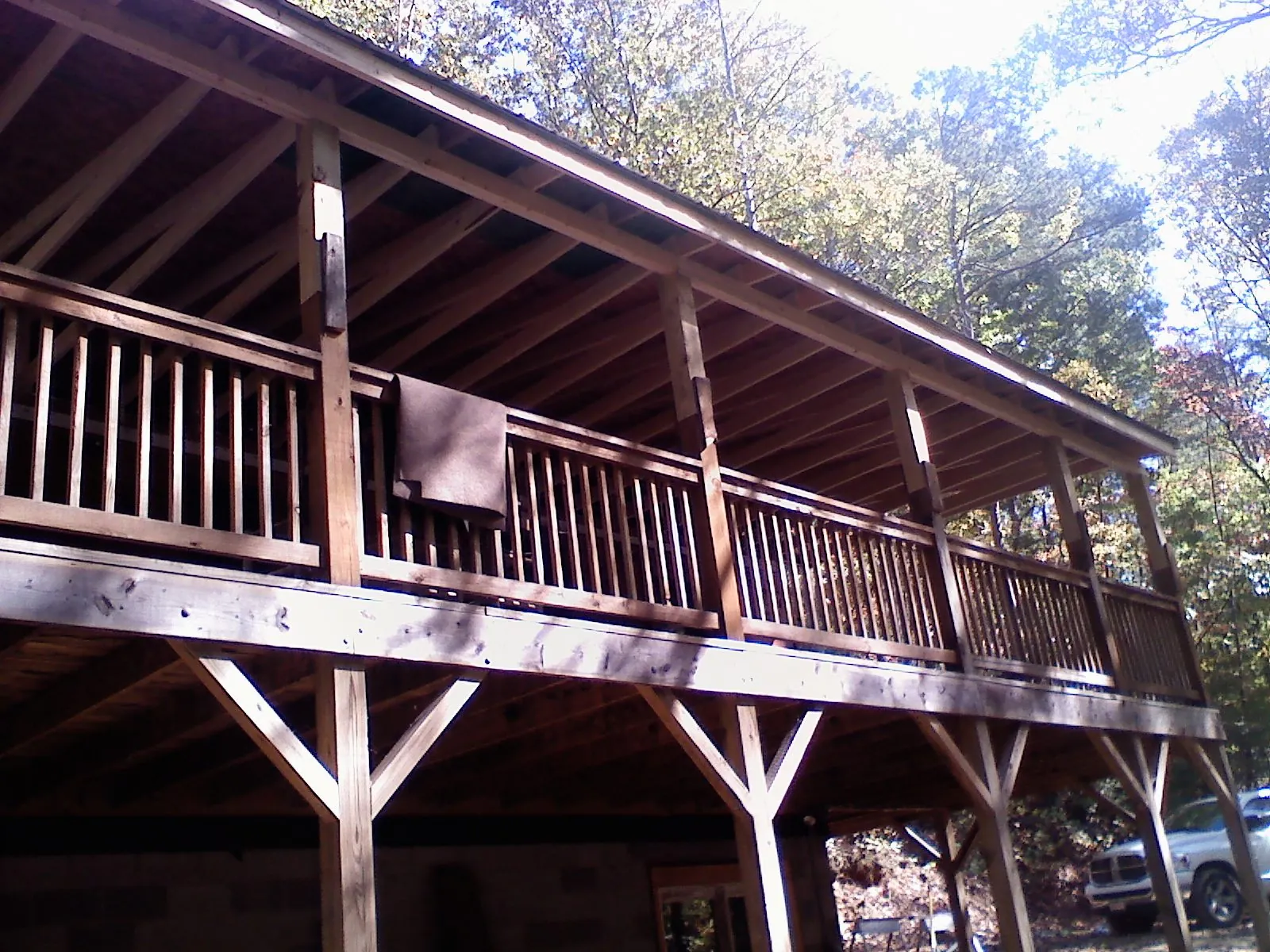 Timber framing under a new elevated porch and deck — Roof Leak Repair in Flintville by Roofing Brothers